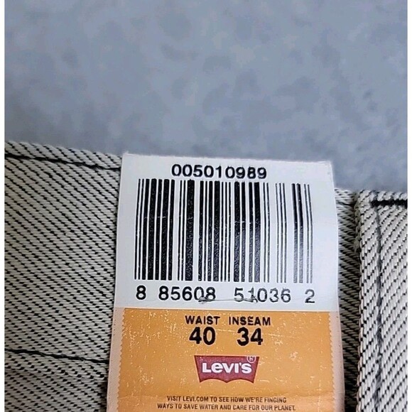 Levis Mens 501 Jeans 40x34 Straight Gray Shrink Fit Button Fly High Rise Cotton - Picture 4 of 16